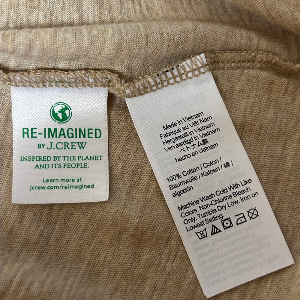 J. Crew Vintage Cotton Heathered Tan T-Shirt Medium - Picture 4 of 4